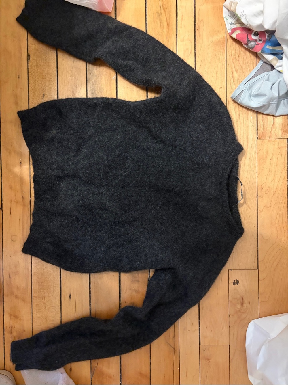 Brandy Melville Dark Charcoal Crewneck Sweater